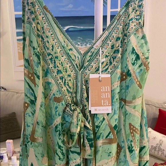 Chic Geometric Maxi Dress with Bow Detail - Picture 2 of 8